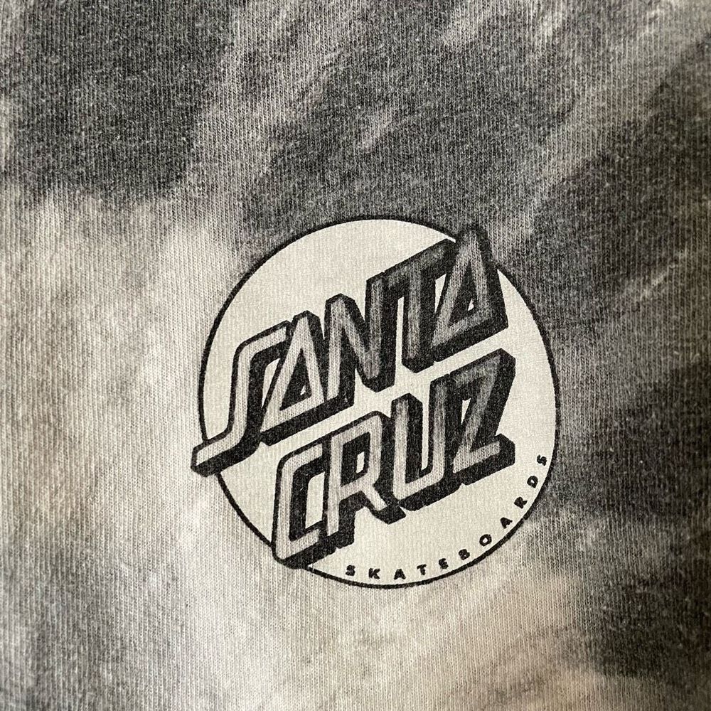 Santa Cruz Skateboards Grey Tye Dye T-Shirt Classic Logo Big Print Men’s Size M - Picture 10 of 10
